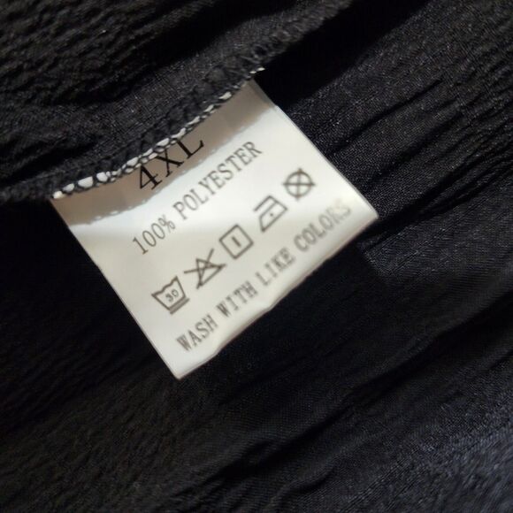 Amazon Women's Black V Neck Short Sleeve Textured Shift Dress Size 4XL - Picture 5 of 6